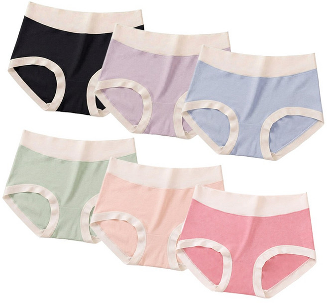 여성용 부드러운 노라인 심리스 요일 팬티 6종 세트 무봉제 편한 프리