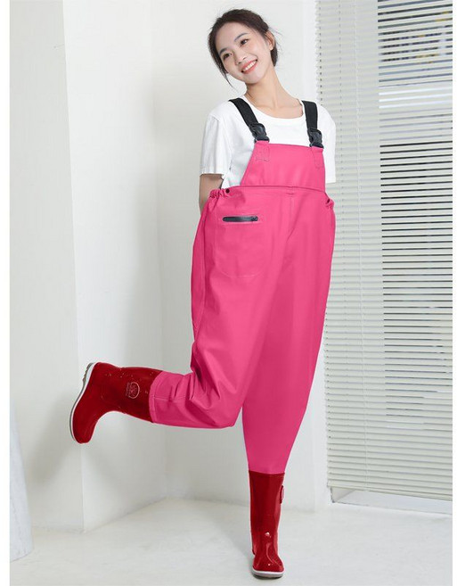 여성 갯벌체험 옷 해루질 장비 가슴장화 고무바지, 230, 2_핑크