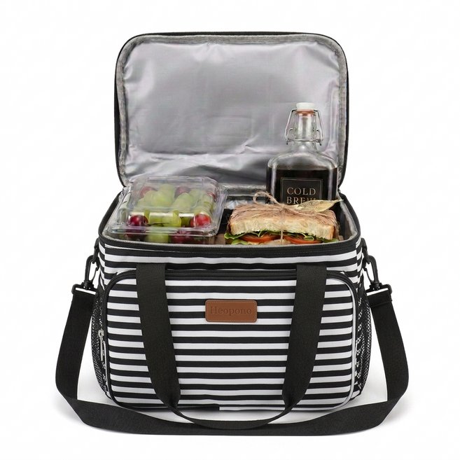 리드라이프 접이식 쿨러백 방수 보온 보냉백 캠핑 피크닉 대용량, 15L, 스트라이프
