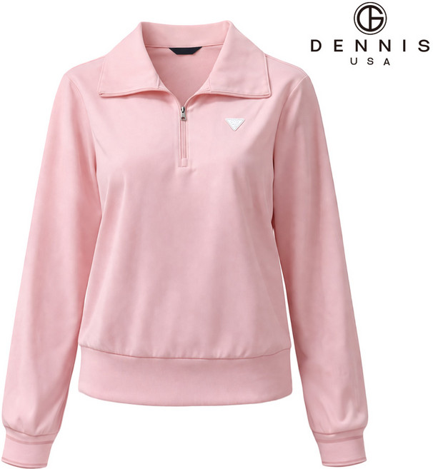 데니스골프 DENNIS 26SS 여성 와이드카라 집업 긴팔 카라티_NARSLTS053