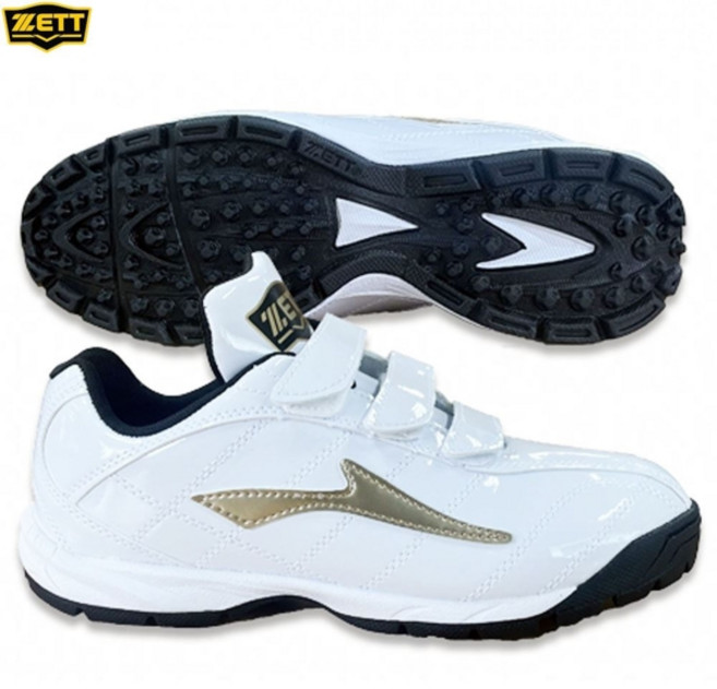 제트 인조잔디화 BSR-8818K 1153 화이트/골드 야구화 성인용 유소년용 210-285mm