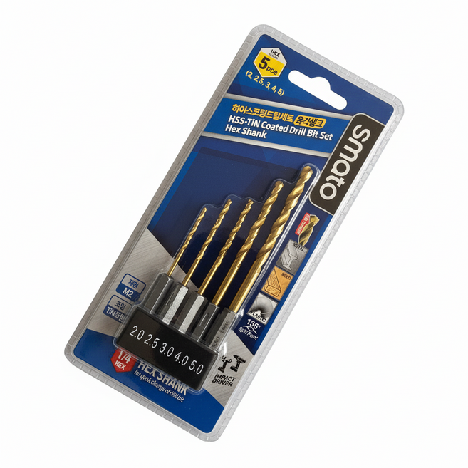 [CT] 스마토 하이스 드릴세트 5 / 육각생크 / 금속용 드릴비트/티타늄코팅
