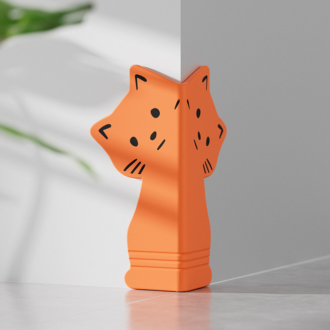 귀여운 고양이 실리콘 모서리 벽 패드 가드 보호, 오렌지