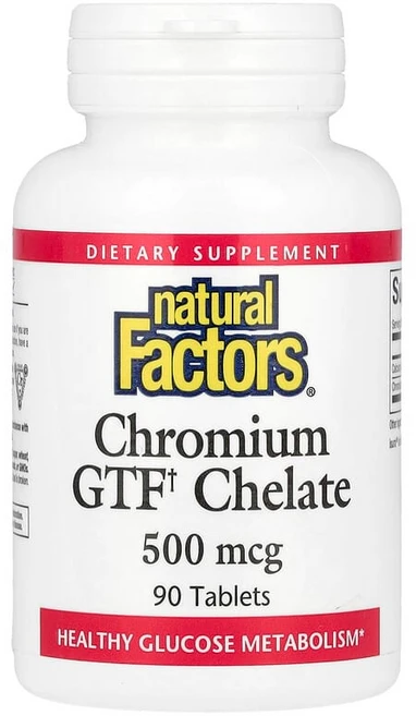 네츄럴팩터스 크로뮴 GTF 킬레이트 500mcg 90정, 6개 - 쿠팡