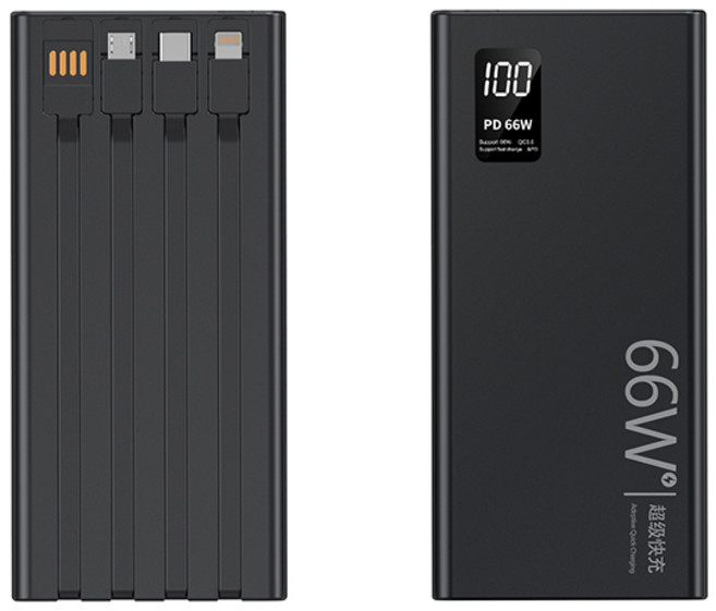 PD 22.5W QC3.0 잔량표시 대용량 고속충전 보조배터리 20000mAh, 블랙, GG1260110-1S2P 20000