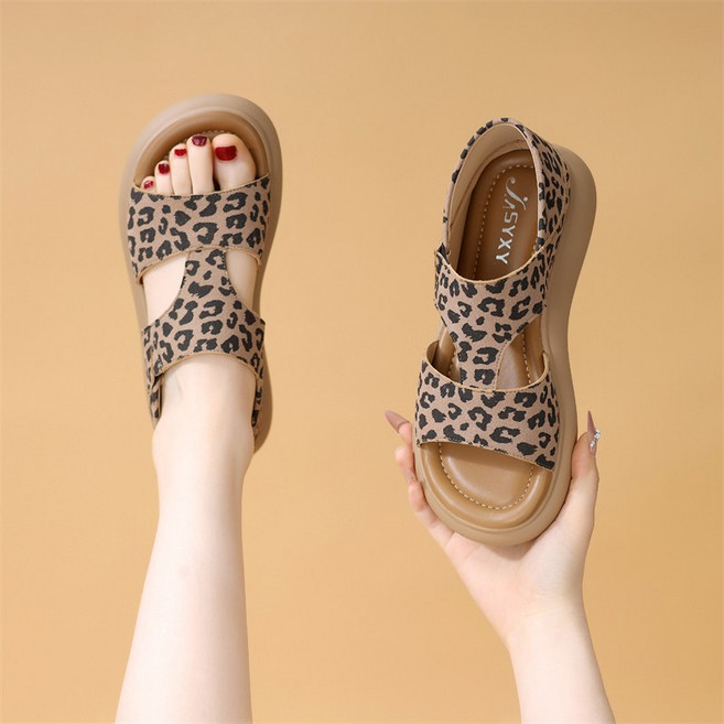 Makone 여름신상 키높이 호피샌들