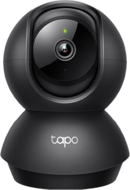 tapo C211 旋轉式家庭安防 Wi-Fi 攝影機 2K 高清 360° 旋轉移動追蹤, 黑色