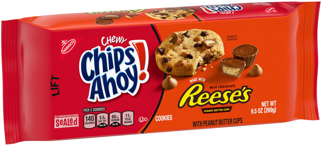 [미국직배송]나비스코 칩스 아호이 리세스 피넛 버터 컵 /CHIPS AHOY Cookies with Reese's Peanut Butter Cups, 269g, 1개