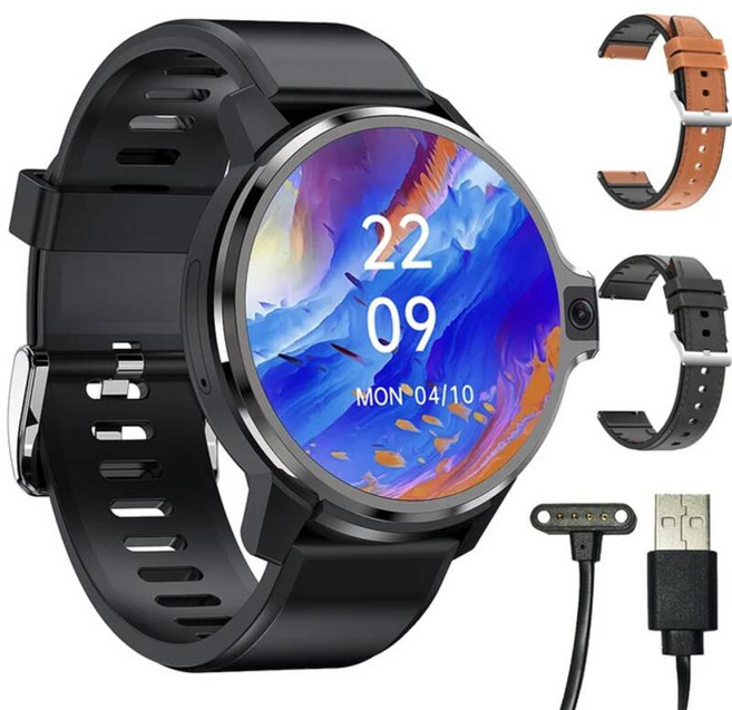 스마트워치 LEMFO 안드로이드 스마트 워치 남자 1050mAh LEMP Smartwatch 2022 GPS 와이파이 4G 64G 1.6 인치 400*400 HD 듀얼 카메라, 1G 16G, LEMP Set 4