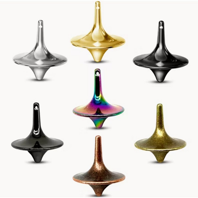 [1+1]트리뷰샵 인셉션팽이 토템 디카프리오 장난감 무한회전 스피너 ufo팽이 착시 메탈 핑거 황동 금속 어른이 피젯토이 자이로스코프 남자, 원쁠원총2개