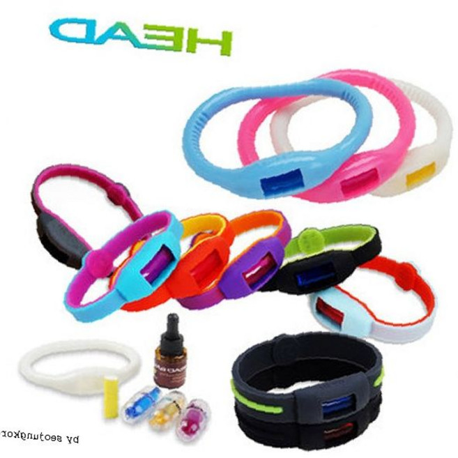 모기퇴치 팔찌 실리콘 밴드 해충기피 방충 손목밴드 야외활동 캠핑용품, 1개, 01.헤드볼-(성인용)블루