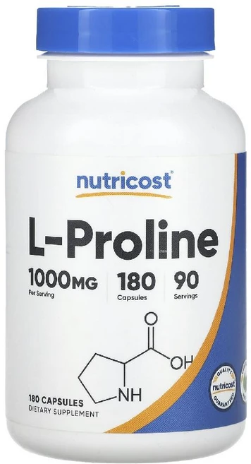 뉴트리코스트 L-프롤린 1000mg 캡슐, 1개, 180정 - 쿠팡