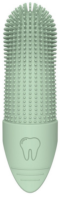 PetHaus 寵物牙刷指套 360度環繞清潔 柔軟矽膠材質 綠色, 1個