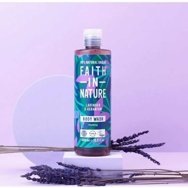 노엘커머스 영국산 페이스인네이처 바디워시 라벤더향 비건인증, 1개, 400ml - 쿠팡