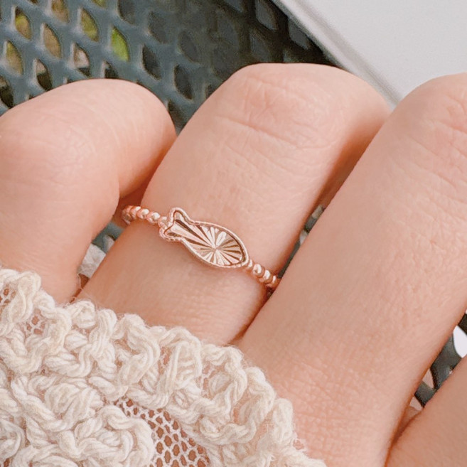 실버925 여성 컷팅 행운 수능 물고기 애끼 새끼 링 은반지