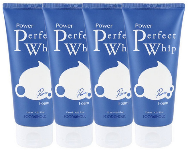 (4개)푸드어홀릭 파워 퍼펙트 퓨어 휩 폼클렌징 120ml, 4개