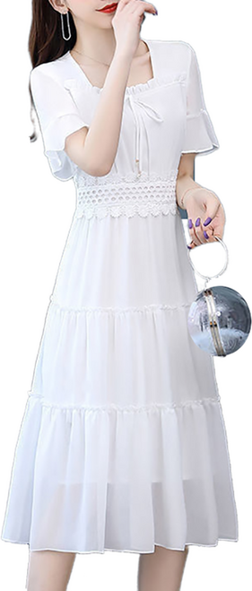 셀럽당 원피스 쉬폰 스커트 허리 여밈 여신 스커트