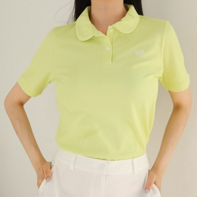 베러투데이 여성 골프웨어 고급 기능성 PK 플라워 카라티셔츠 2color