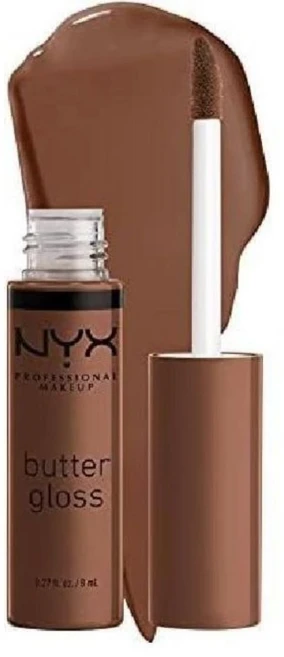 NYX 프로페셔널 메이크업 버터 글로스 끈적임 없는 립글로스, Fudge Me, 1개, 8ml - 쿠팡
