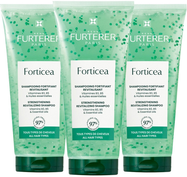 르네휘테르 포티샤 스트렝스닝 리바이탈라이징 샴푸, 3개, 200ml