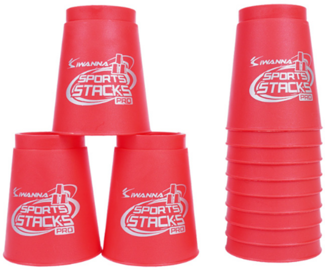 고등학교 집중력과 순발력을 기르는 컵쌓기 컵 12ea X 2개입 gcp*9723bl, IW 스태킹컵_레드, 2세트