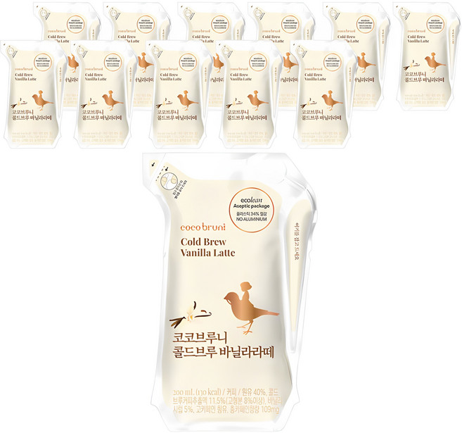 코코브루니 콜드브루 바닐라라떼, 200ml, 12개