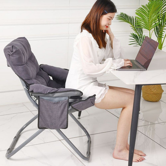 실버미어 릴렉스체어 접이식 거실 캠핑 의자, 1개, 그레이