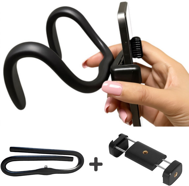 런닝머신 핸드폰 거치대 패드 태블릿거치대 360도회전 각도조절, 1개, 블랙