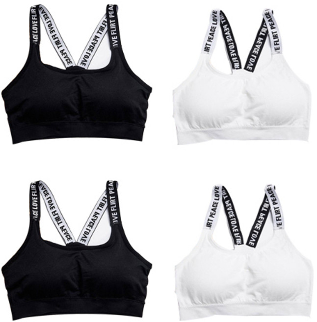 4장세트 착용감 좋은 레터링 스포츠브라
