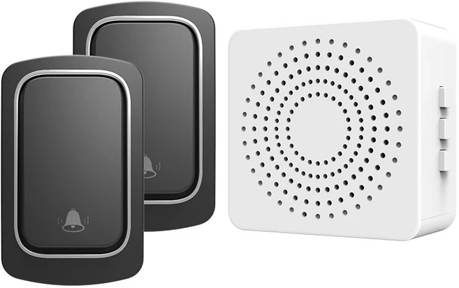 Sixwgh 무선 배터리 초인종 USB 플러그 방수 150M 원격 스마트 홈 세트, 01, 01 2Button 1Receiver-B