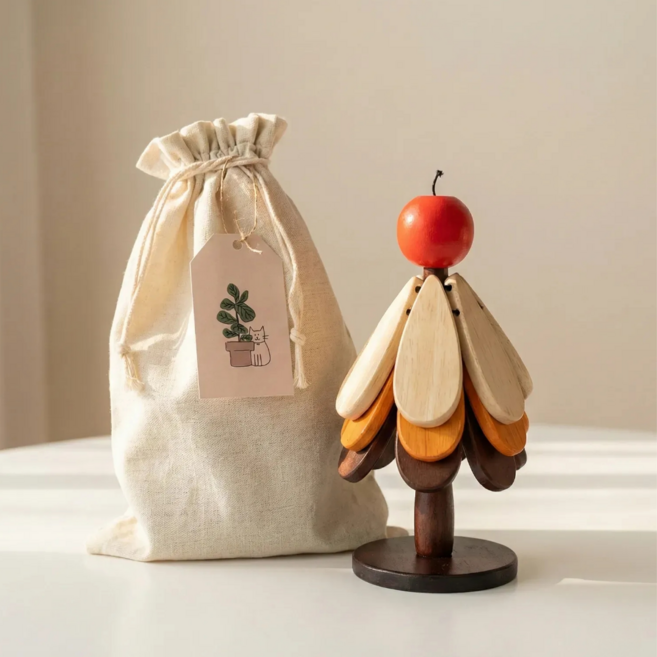 보리도리 원목 트리 냄비받침 센스있는 집들이 선물, 1세트, 사과