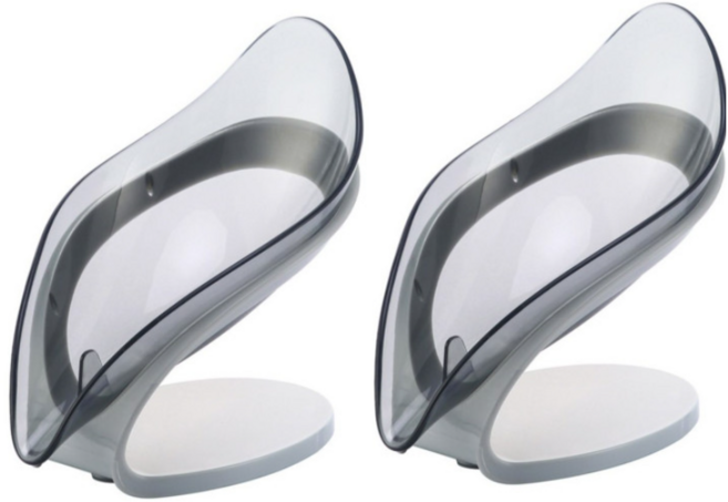 1+1 나뭇잎 비누받침 비누 거치대 홀더 욕실 비누대, GRAY(그레이)/고급형, 5세트