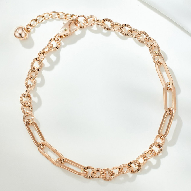 준주얼리 전체 14K 18K 볼드 하프 체인 데일리 로즈골드 옐로우골드 팔찌 CHBEB789 기념일 여자 팔찌 선물 추천