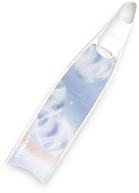 LAZULI Mermaid 玻纖蛙鞋 (含腳套) 謐境, 白邊,黑 XL