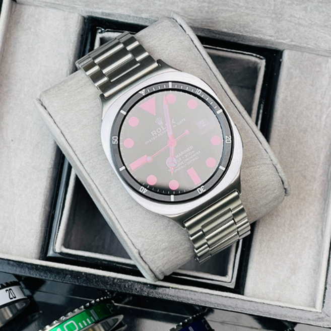 모던자켓 갤럭시워치 클래식 프리미엄 메탈 스트랩+베젤링 세트, 1세트, 갤럭시워치7/6/5/4 44mm (블랙 베젤링)