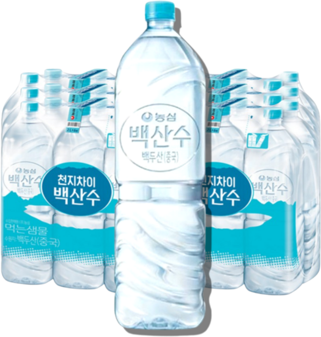 페트병물 대용량 백산수 그린 2리터 라벨지 없는 천연생수, 36개, 2L