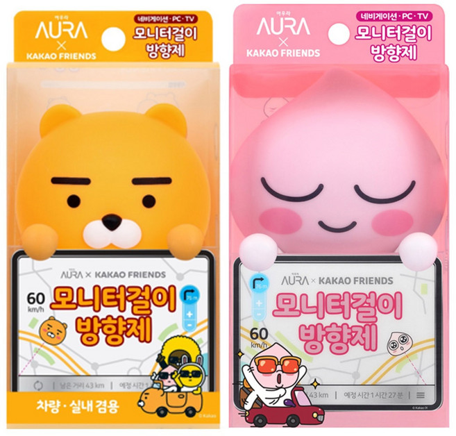 코스트코 카카오 프렌즈 모니터 걸이형 방향제 2개 654294, 어피치&라이언, 1ml