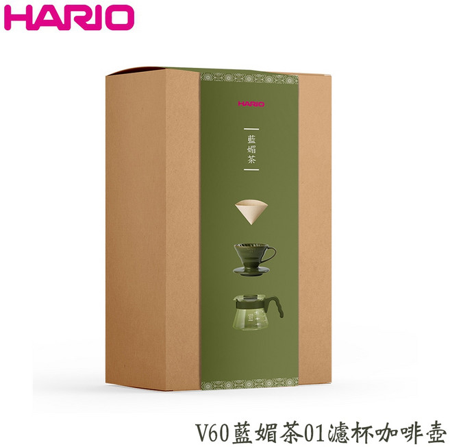 HARIO V60 咖啡壺濾杯組 藍媚茶01, 1個