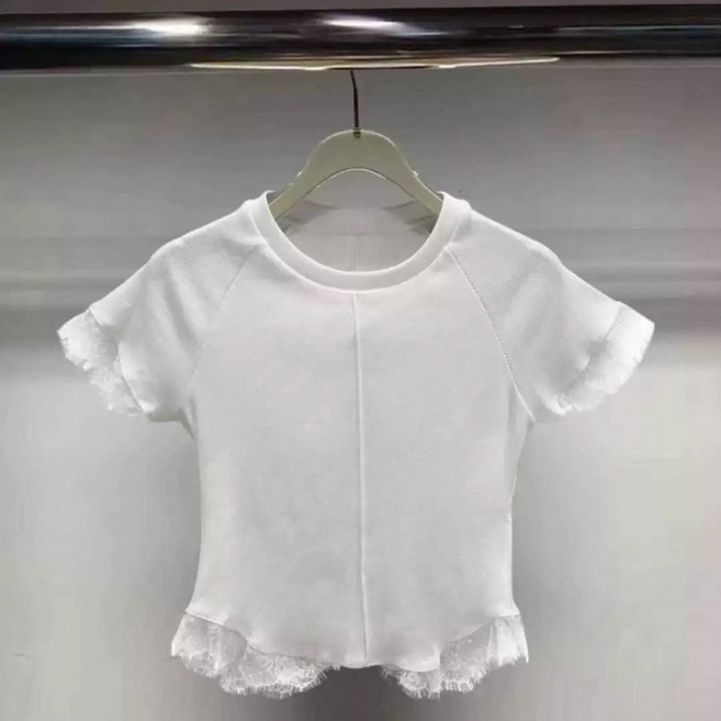 Toruva어린이 여름 캐주얼 반팔 레이스 티셔츠14세 이상