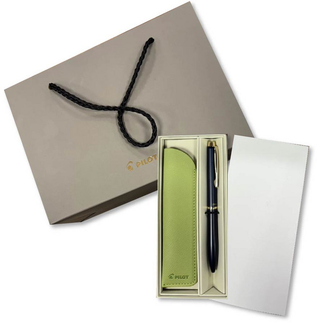 PILOT 百樂 eterline 輕油筆 0.7mm 禮盒組 BEL-17, BB-黑+黑夾, 1套