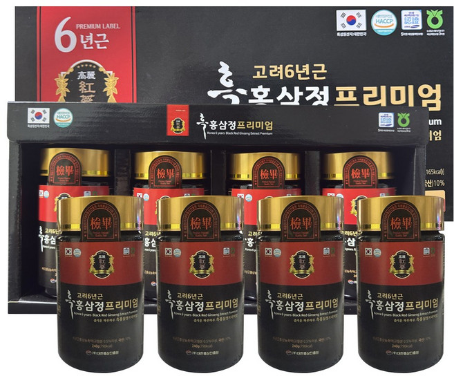 고려6년근 흑홍삼정 프리미엄, 240g, 8개