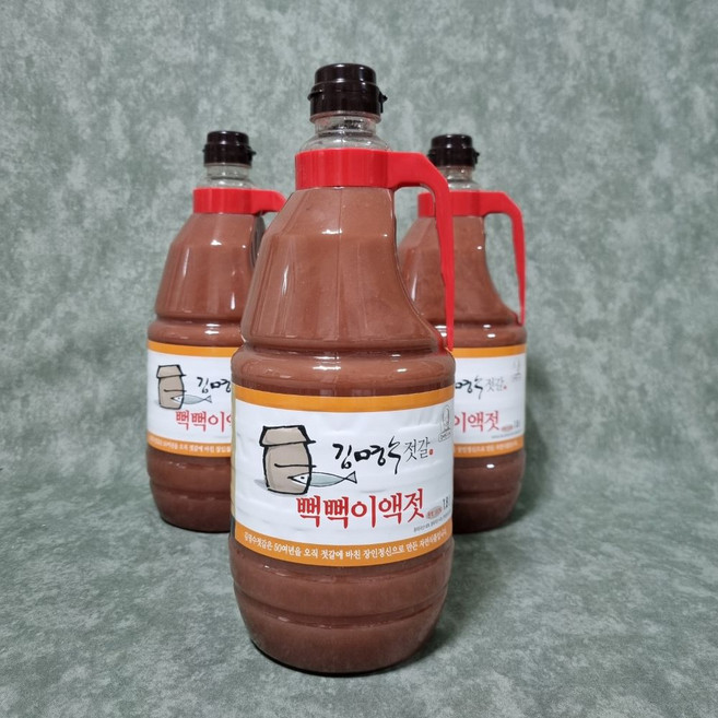 김명수젓갈 명인 3년 숙성 프리미엄 뻑뻑이액젓, 3개, 1.8L