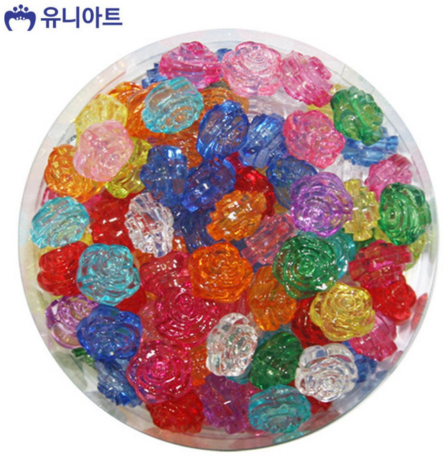 유니아트 크리스탈비즈 장미 모양비즈 5000통