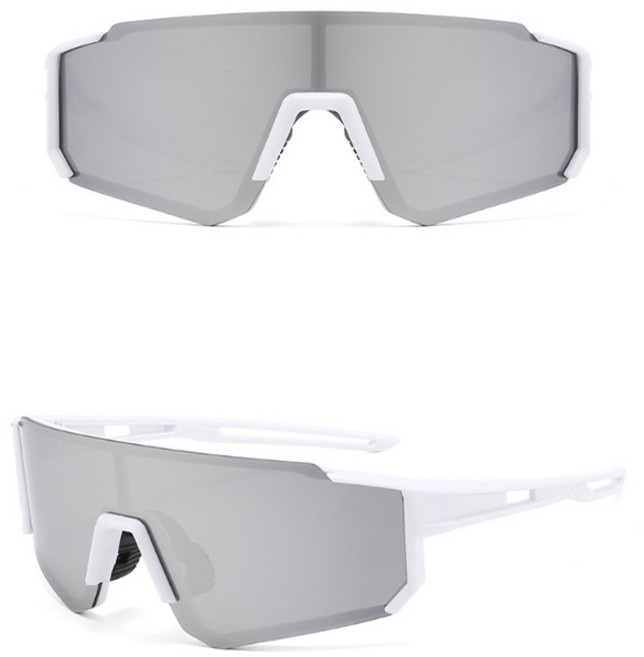 러닝 스포츠 편광 선글라스 고글 자외선차단 케이스 세트, 화이트, 1개
