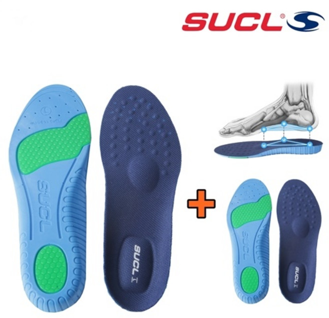 슈클 2세트 쓰리 포인트 아치형 인솔 깔창