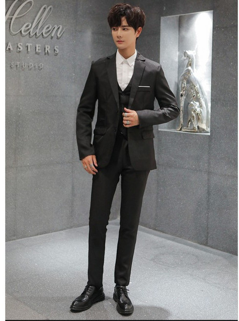 Cellen MASTERS STUDIO 經典百搭韓版合身素面西裝褲