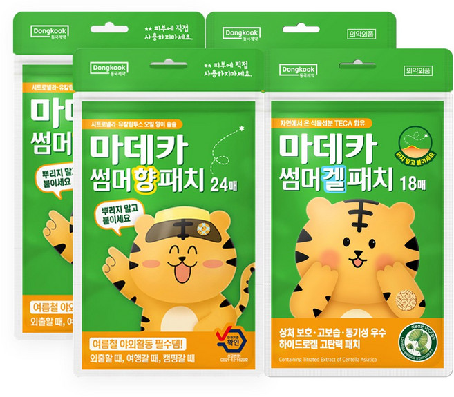 동국제약 마데카 썸머 향 패치(24매) + 썸머 겔 패치(18매) 여름 야외활동 필수템 의약외품 하이드로겔 천연아로마오일 썸머패치, 2세트