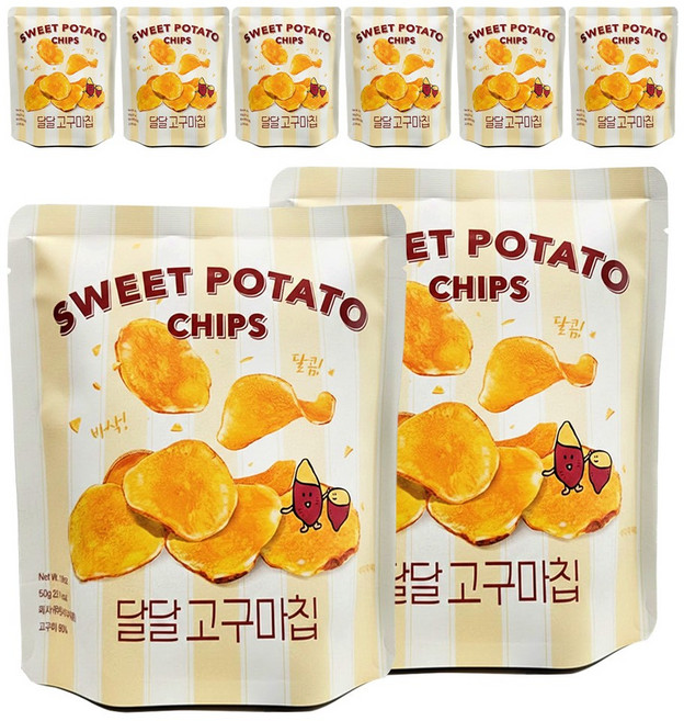 [냠냠상회] 고구마 90% 달달 고구마 칩, 8개, 50g