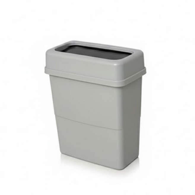 대형 슬림 휴지통 50L 70L 90L 뚜껑형 쓰레기통 블랙 그레이 분리수거 가능, 회색, M형뚜껑포함, 1개