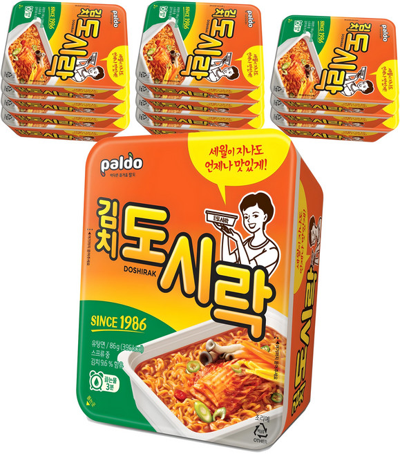 팔도도시락 김치 컵라면 86g, 12개